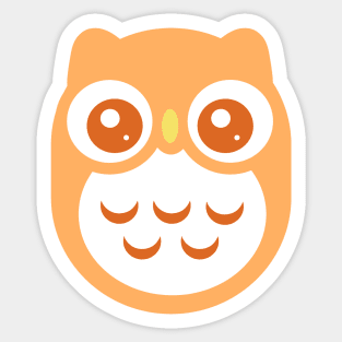 Orange Cute baby Owl Sticker